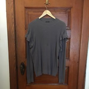 gray Ann Taylor ruffle sweater